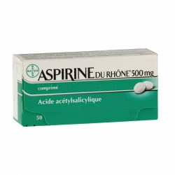 ASPIRINE Du rhône 500 mg Boite de 50 comprimés BAYER SANTÉ FAMILIALE - 1 ASPIRINE Du rhône 500 mg Boite de 50 comprimés BAYER SANTÉ FAMILIALE - 1
