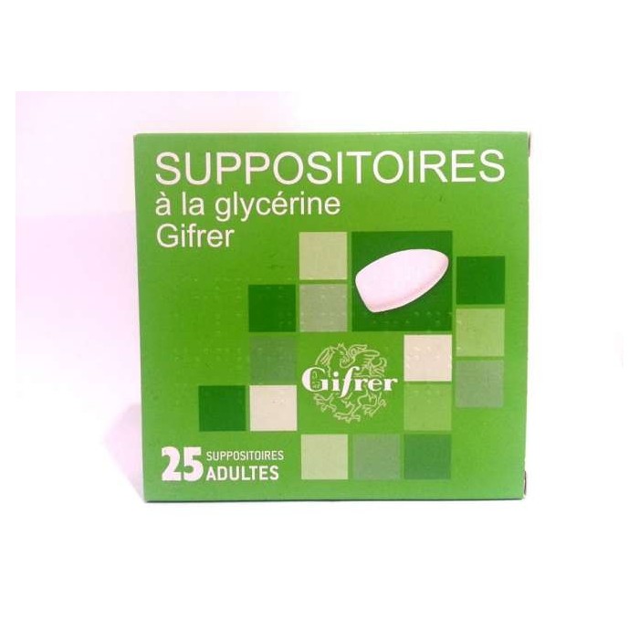 SUPPOSITOIRE A LA GLYCERINE GIFRER ADULTES Boite de 25 GIFRER BARBEZAT - 1 SUPPOSITOIRE A LA GLYCERINE GIFRER ADULTES Boite de 25 GIFRER BARBEZAT - 1