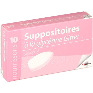 SUPPOSITOIRE A LA GLYCERINE GIFRER NOURRISSONS Boite de 10 GIFRER BARBEZAT - 1 SUPPOSITOIRE A LA GLYCERINE GIFRER NOURRISSONS Boite de 10 GIFRER BARBEZAT - 1