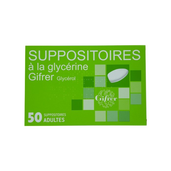 SUPPOSITOIRE A LA GLYCERINE GIFRER ADULTES Boite de 50 GIFRER BARBEZAT - 1