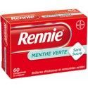RENNIE Menthe verte sans sucre Comprimés à croquer Boite de 60 BAYER SANTÉ FAMILIALE - 1 RENNIE Menthe verte sans sucre Comprimés à croquer Boite de 60 BAYER SANTÉ FAMILIALE - 1