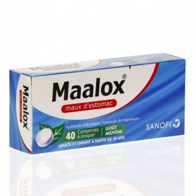 MAALOX Comprimés à croquer Gout menthe Boite de 40 SANOFI - 1 MAALOX Comprimés à croquer Gout menthe Boite de 40 SANOFI - 1