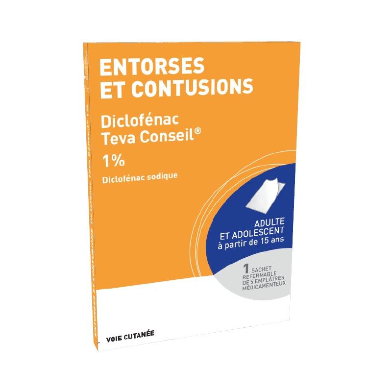 DICLOFENAC RATIOPHARM CONSEIL 1%, emplâtre médicamenteux ... DICLOFENAC RATIOPHARM CONSEIL 1%, emplâtre médicamenteux ...