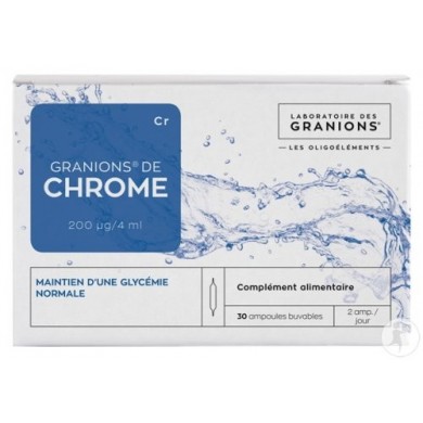 Granion de CHROME 200ug/jour boite de 30 ampoule de 100 ug LABORATOIRE DES GRANIONS - 1 Granion de CHROME 200ug/jour boite de 30 ampoule de 100 ug LABORATOIRE DES GRANIONS - 1