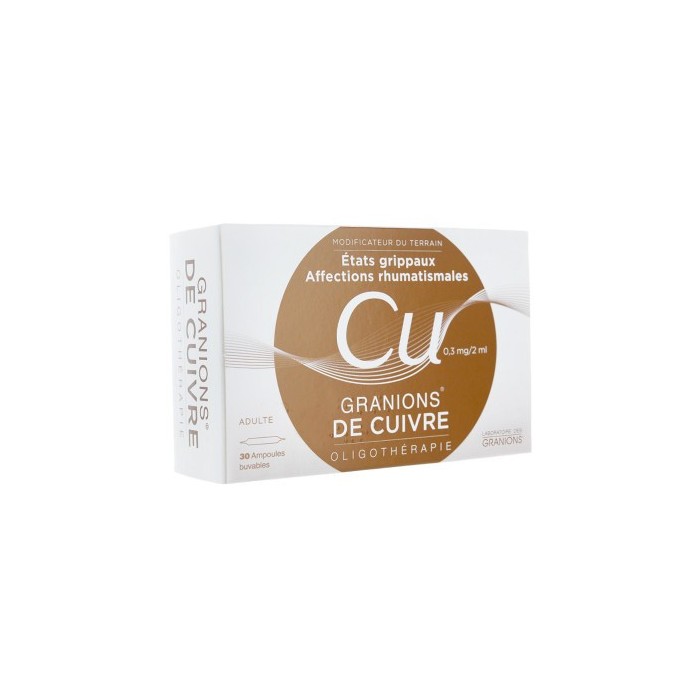 Granions de CUIVRE Boite de 30 ampoules LABORATOIRE DES GRANIONS - 1