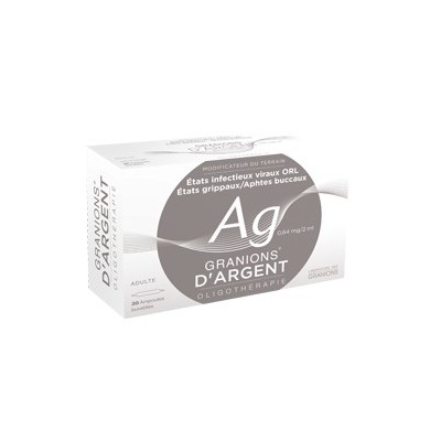 Granions d'ARGENTS Boite de 30 ampoules buvables Granions d'ARGENTS Boite de 30 ampoules buvables