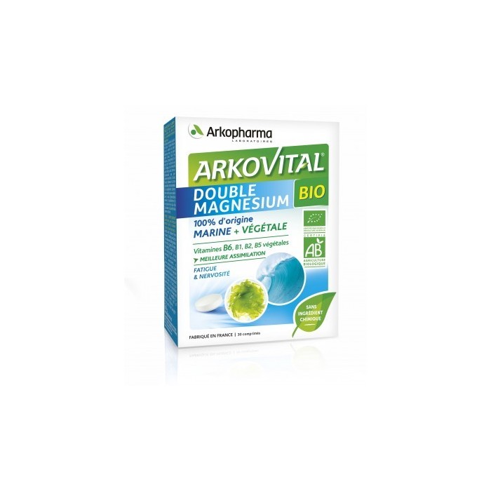 ARKOVITAL Double Magnésium BIO Boite de 30 comprimés