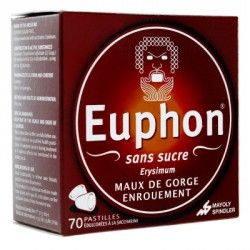 EUPHON Sans sucre Maux de Gorge, enrouement Boite de 70 pastilles IPRAD SANTÉ - 1