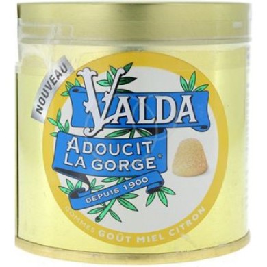 VALDA Pastilles gout Miel Citron Boite de 50 grammes VALDA Pastilles gout Miel Citron Boite de 50 grammes