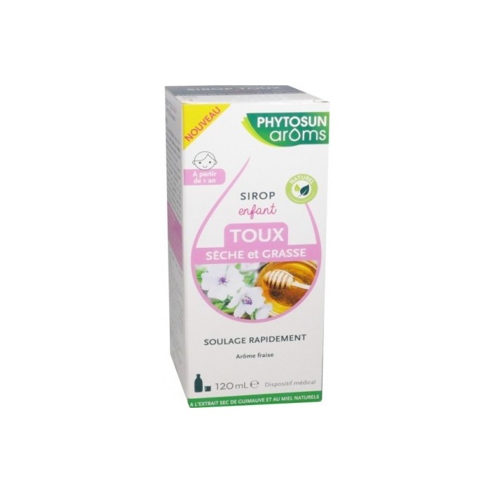PHYTOSUN AROMS Sirop pour enfant Toux sèche et grasse Flacon de 120 ml PHYTOSUN AROMS Sirop pour enfant Toux sèche et grasse Flacon de 120 ml