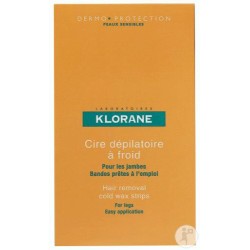 KLORANE DERMO PROTECTEUR Cire dépilatoire à froid jambe 6 Bandes KLORANE - 1