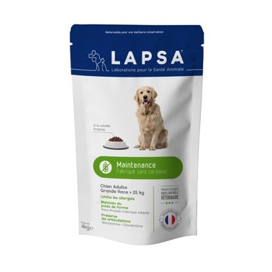 LAPSA Croquette MAINTENANCE chiens adultes de 1 à 7 ans DE + 25 kilos Sachet de 15 kilos