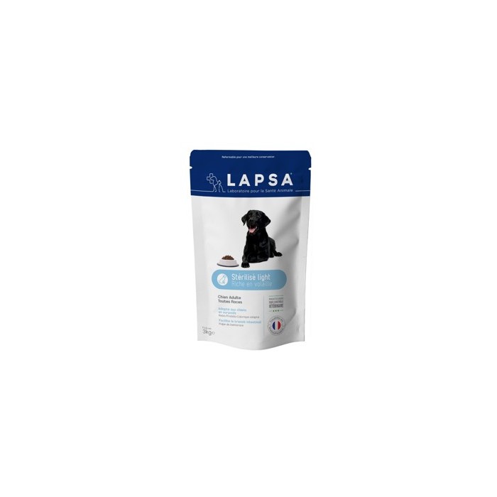 LAPSA Croquettes chiens adultes toutes races STERILISE LIGHT Sachet de