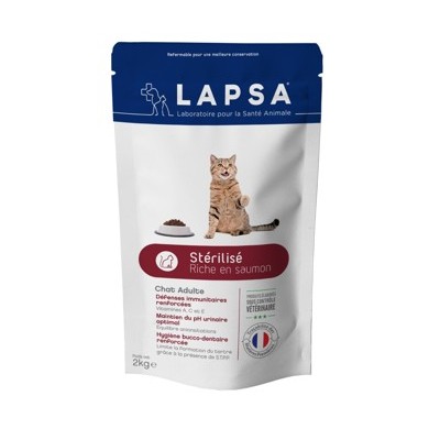 LAPSA Croquettes pour chats adultes STERILISE Sachet de 2kg