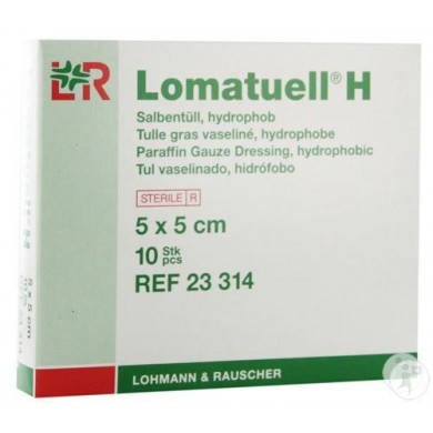 LOHMANN Lomatuell H Tulle gras 5 X 5 cm Boite de 10 LOHMANN Lomatuell H Tulle gras 5 X 5 cm Boite de 10