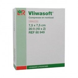 LOHMANN Vliwasoft Compresse non tissé 7.5 x 7.5 cm Boite de 20 (2x10)