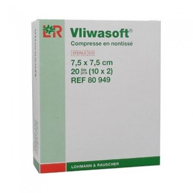 LOHMANN Vliwasoft Compresse non tissé 7.5 x 7.5 cm Boite de 20 (2x10) LOHMANN Vliwasoft Compresse non tissé 7.5 x 7.5 cm Boite de 20 (2x10)