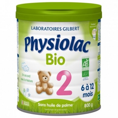 Physiolac Bio 2eme age De 6 À 12 Mois Boite de 800 grammes Gilbert - 1 Physiolac Bio 2eme age De 6 À 12 Mois Boite de 800 grammes Gilbert - 1