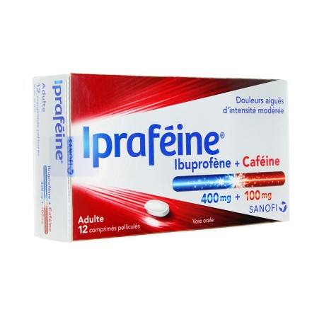 IPRAFEINE Ibuprofene 400 + cafeine 100 Boite de 10 comprimés