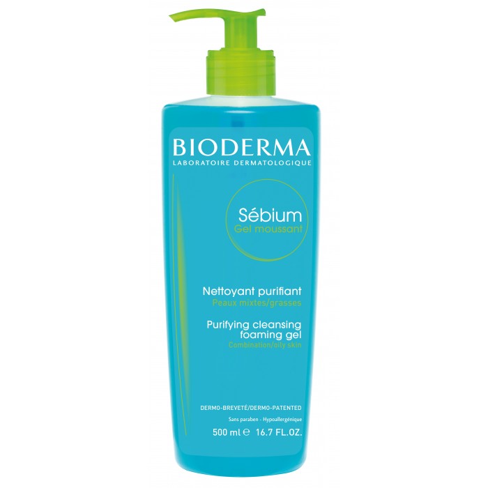 BIODERMA SEBIUM MOUSSANT Gel nettoyant sans savon Flacon pompe de 500ml Bioderma - 1 BIODERMA SEBIUM MOUSSANT Gel nettoyant sans savon Flacon pompe de 500ml Bioderma - 1