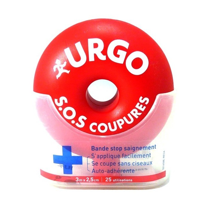 URGO SOS Coupures Bandes stop saignements 3m x 2,5 cm