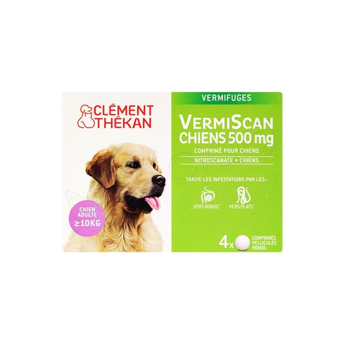 VERMISCAN Chiens 500 mg Boite de 4 comprimés