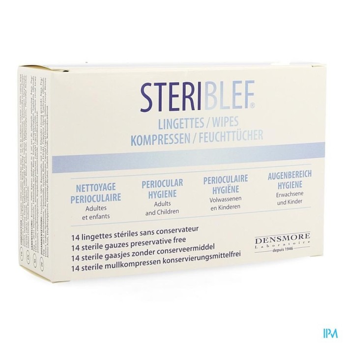 STERIBLEF Nettoyage perioculaires Boite de 14 lingettes STERIBLEF Nettoyage perioculaires Boite de 14 lingettes