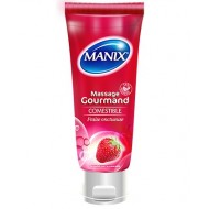 MANIX Gel de massage Gourmand Comestible Goût Fraise onctueuse Flacon de 200 ml Manix - 1