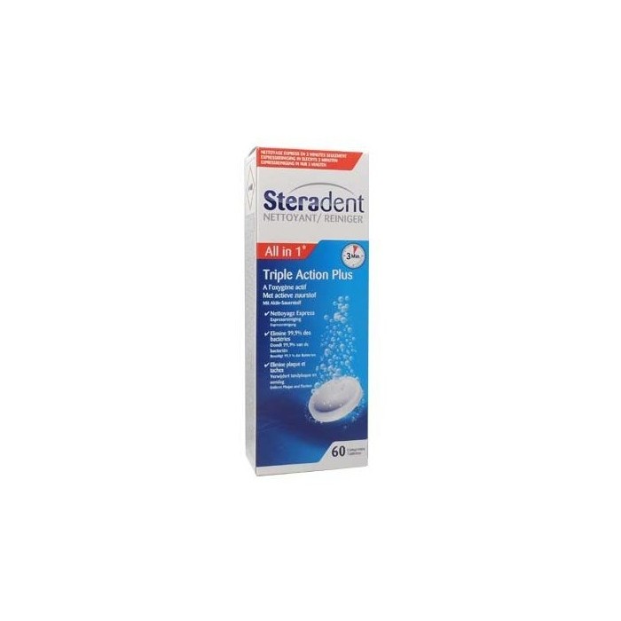 STERADENT Comprimé nettoyant appareil dentaire Tube de 60 RECKITT BENCKISER HEALTHCARE FRANCE - 1
