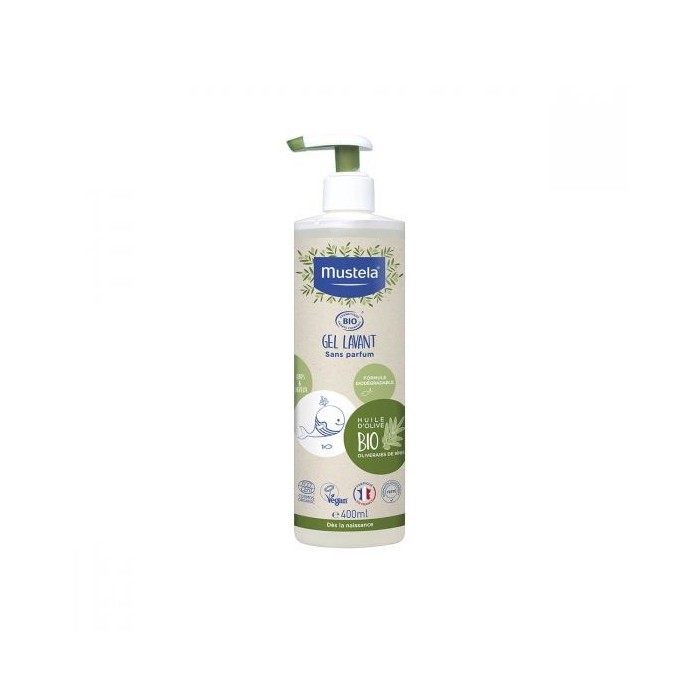 MUSTELA BIO Gel lavant sans parfum Flacon pompe de 400 ml