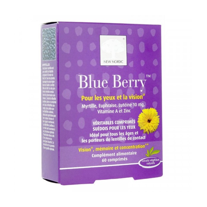 BLUE BERRY Pour les yeux et la vision Boite de 60 comprimés