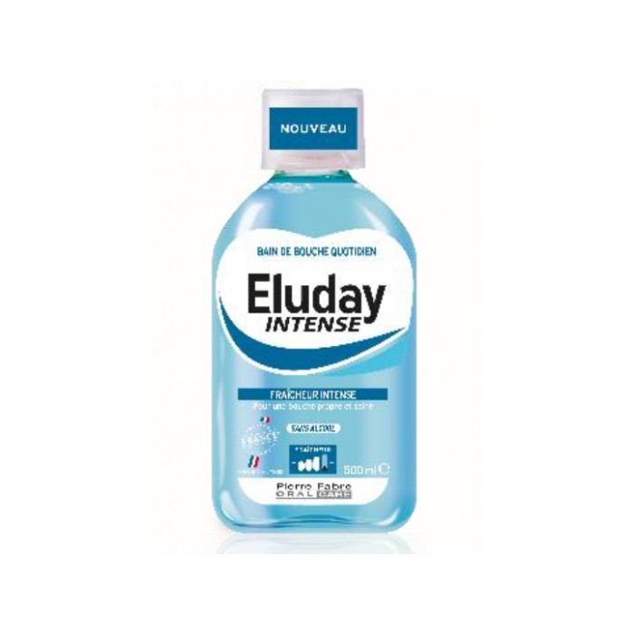ELUDAY Intense  Bain de bouche quotidien sans alcool Flacon de 500 ml