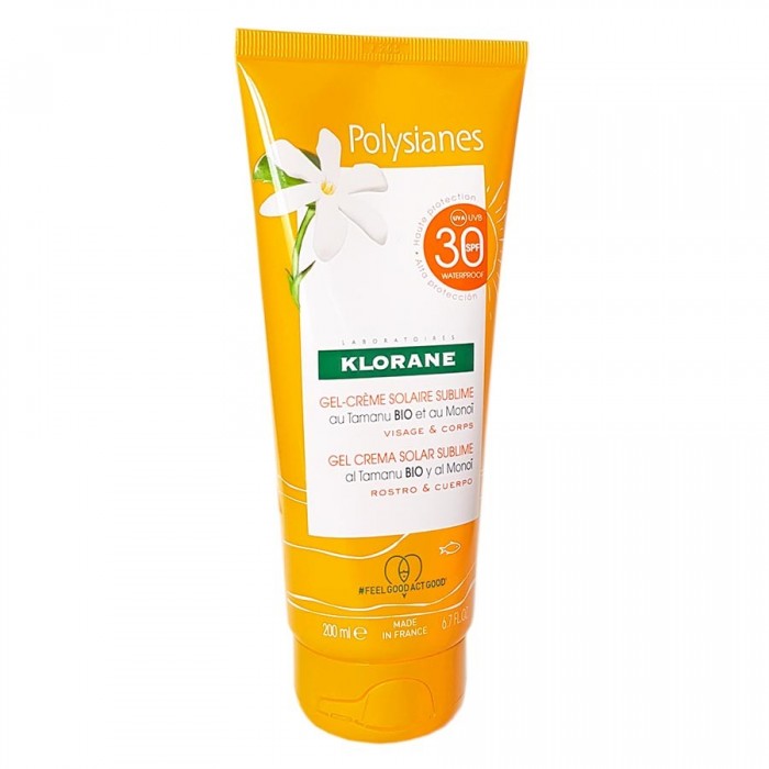 KLORANE POLYSIANES Gel crème solaire sublime SPF 30 Tube de 200 ml