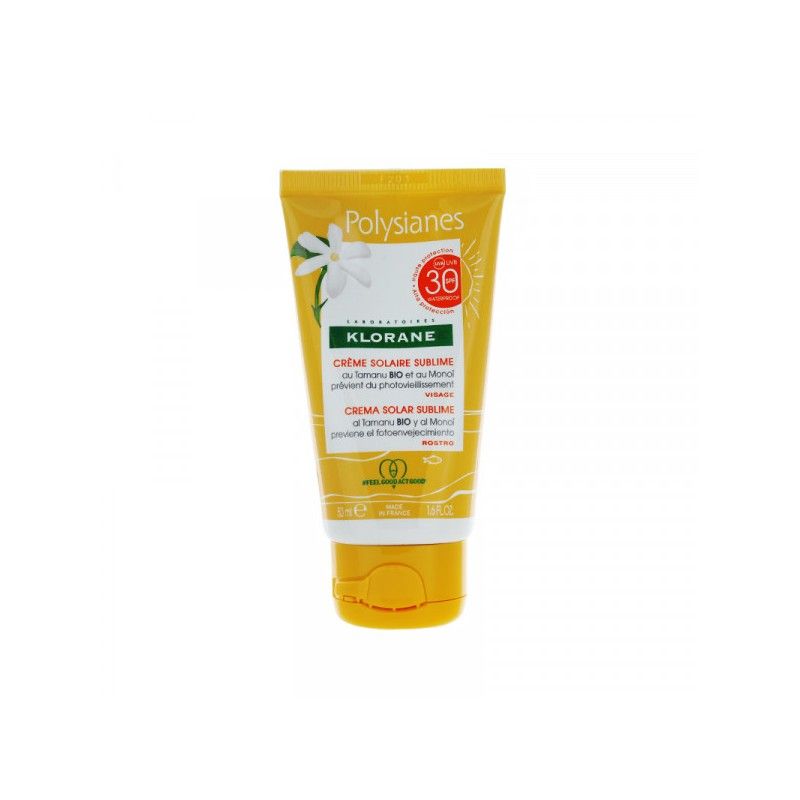 Klorane Polysianes Creme Solaire Sublime Spf 30 Tube De 50 Ml