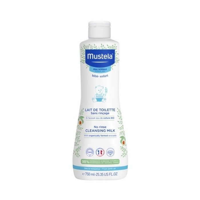 MUSTELA Lait de toilette sans rinçage à l'avocat BIO Flacon de 750 ml