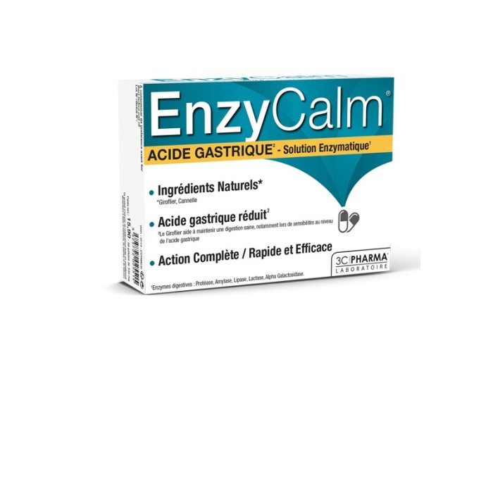 ENZYCALM Acide gastrique pour estomac sensible Boite de 30 gélules