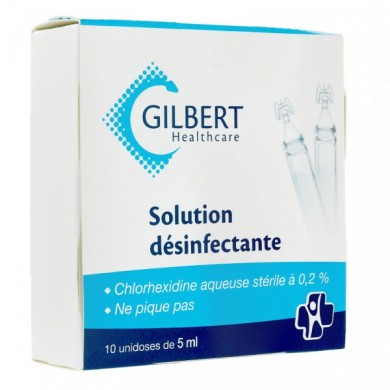 GILBERT Solution antiseptique à la chlorhexidine Boite de 10 unidoses GILBERT Solution antiseptique à la chlorhexidine Boite de 10 unidoses