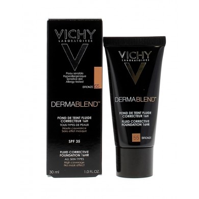 VICHY DERMABLEND Fond de teint fluide n° 55 bronze Tube de 30 ml VICHY DERMABLEND Fond de teint fluide n° 55 bronze Tube de 30 ml