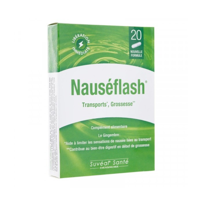 NAUSEFLASH Complément alimentaire transport et grossesse Boite de 20 gélules NAUSEFLASH Complément alimentaire transport et grossesse Boite de 20 gélules
