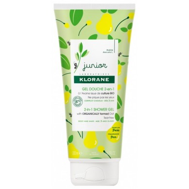 KLORANE JUNIOR Gel douche 2 en 1 parfum poire  Tube de 200 ml KLORANE JUNIOR Gel douche 2 en 1 parfum poire  Tube de 200 ml