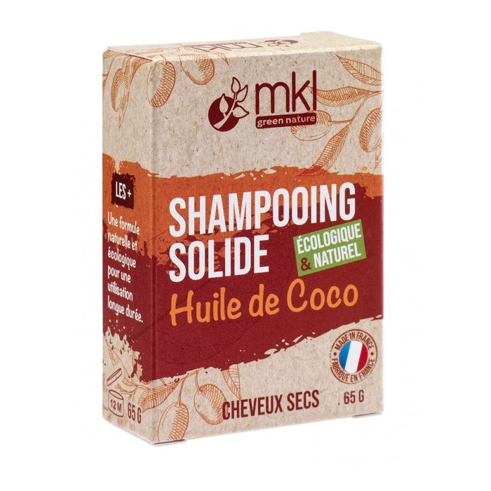 MKL Shampooing solide à l'Huile de coco pour cheveux secs Pain de 65 grammes