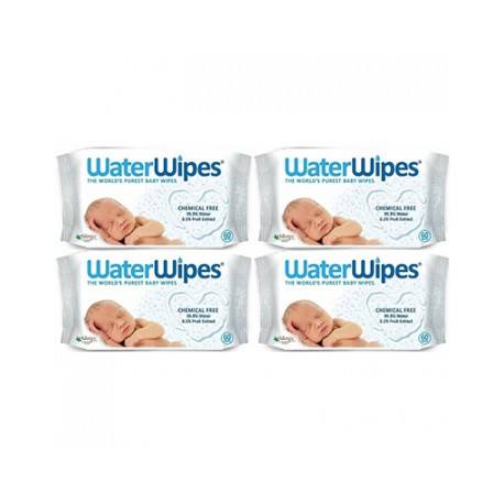 WATERWIPES Lingettes bébé sans actif chimique 4 Paquets de 60 lingettes