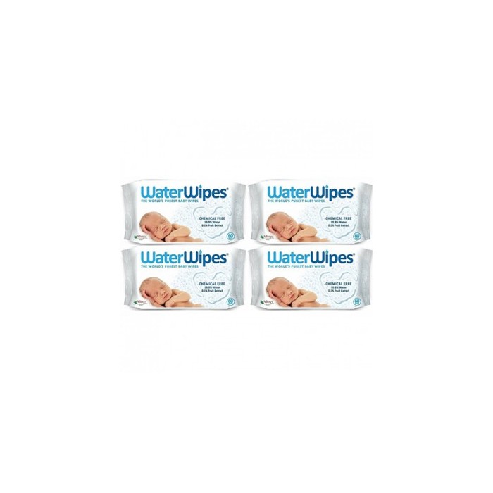 WATERWIPES Lingettes bébé sans actif chimique 4 Paquets de 60 lingettes