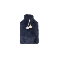 Bouillotte pour adulte en caoutchouc naturel fourrure bleu