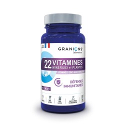 GRANIONS 22 Vitamines Minéraux et Plantes Défenses immunitaires Flacon de 90 comprimés