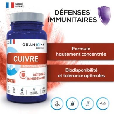 GRANIONS Cuivre Flacon de 60 gélules