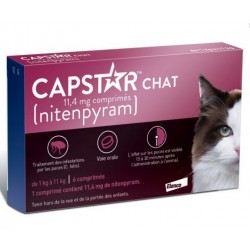 CAPSTAR CHAT 11.4 mg Boite de 6 comprimés contre les puces