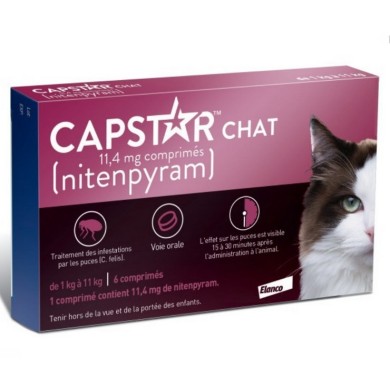 CAPSTAR CHAT 11.4 mg Boite de 6 comprimés contre les puces