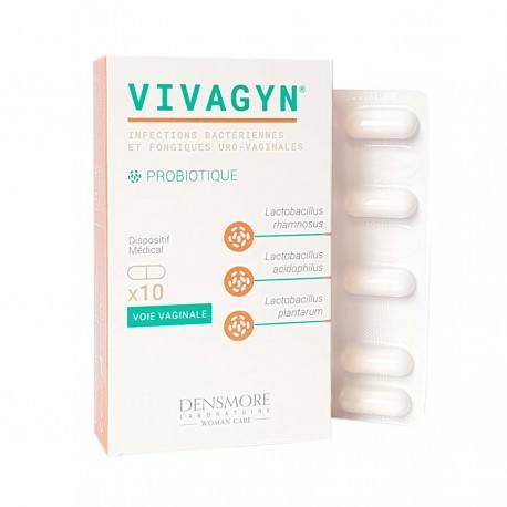 VIVAGYN Probiotique contre les infections bactériennes et fongiques Boite de 10 gélules vaginale