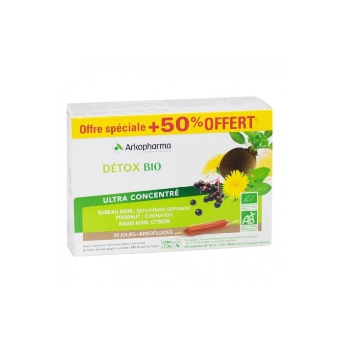 ARKOPHARMA Arkofluides Détox BIO Boite de 30 ampoules